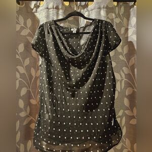 Elegant Black Polka Dot Women's Top